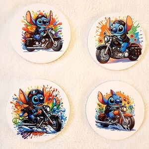 Colorful Cartoon Character Coasters Set
